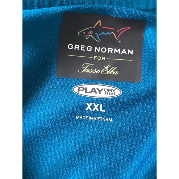 Greg Norman for Tasso Elba Teal and White Short Sleeve Polo Golf Shirt XXL - Picture 3 of 7
